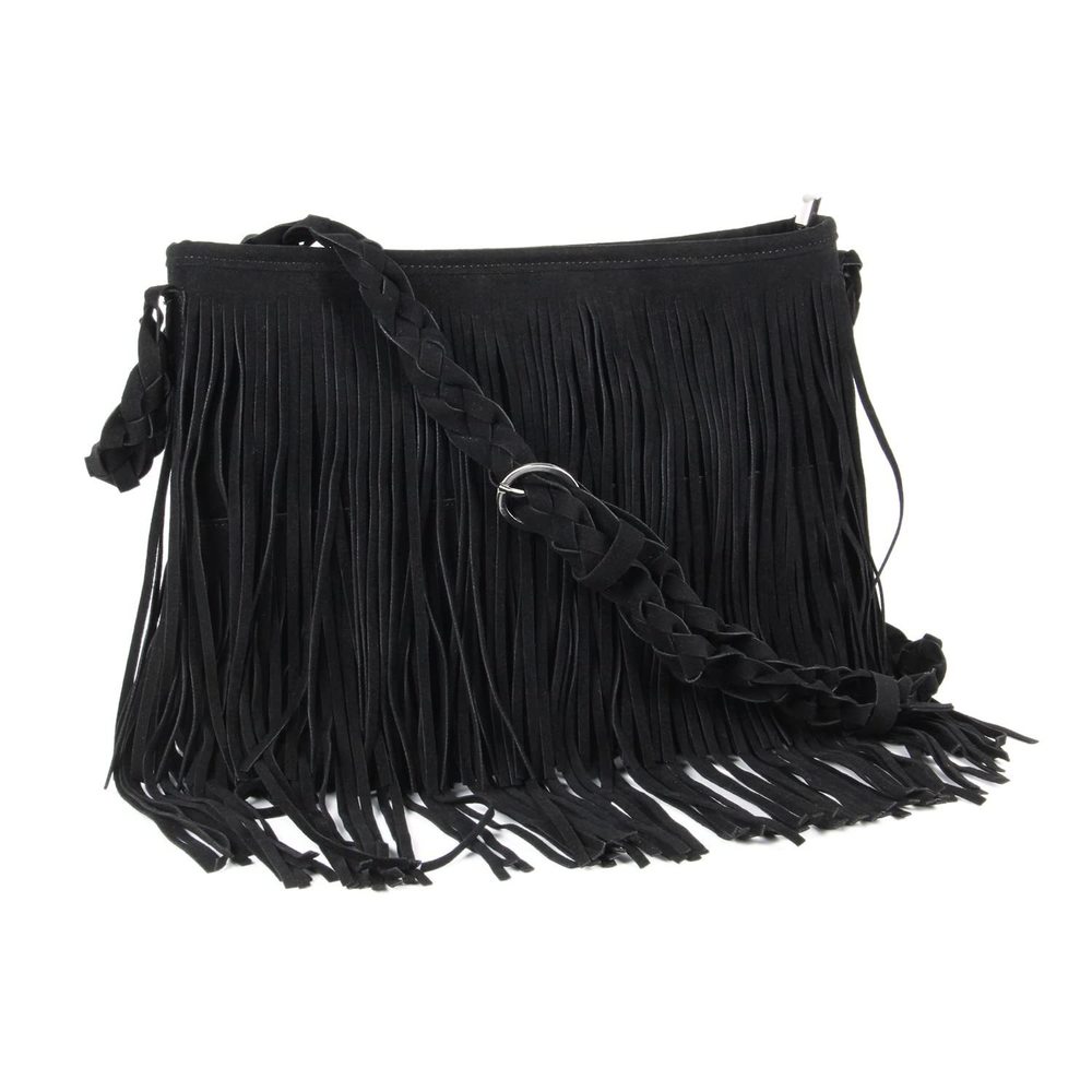 Faux Suede Fringe Crossbody Bags Western Hiie Shoulder Bag <3